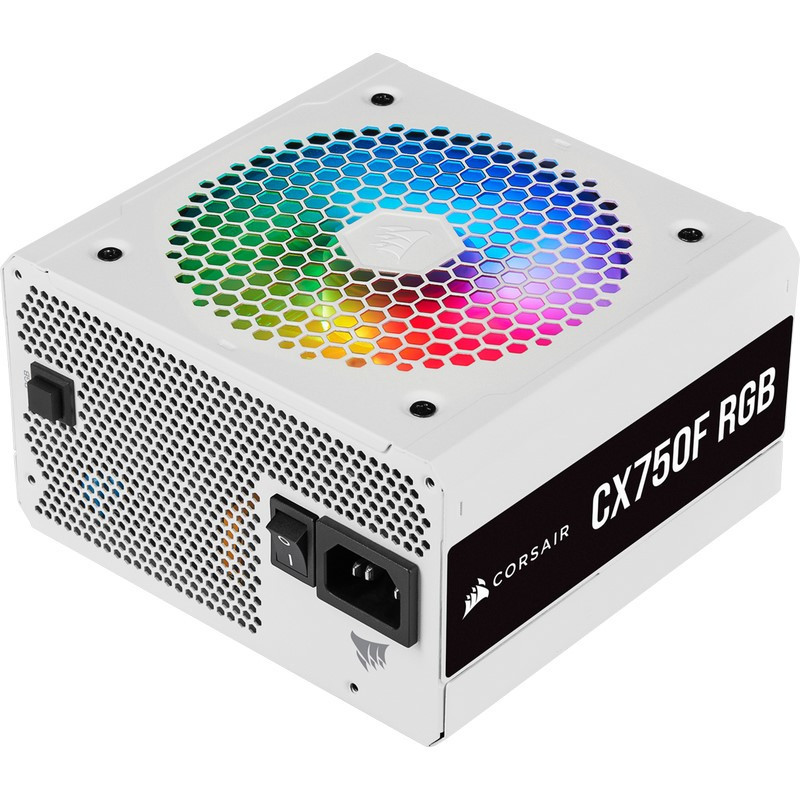 Corsair X Series™ CX750F RGB White — 750 Watt 80 Plus® Bronze Certified Fully Modular RGB White PSU (EU)
