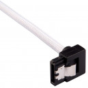 Corsair Câble SATA gainé Premium 60 cm connecteur coudé (coloris blanc)