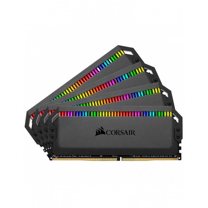 Mémoire DDR4 3000 64G 4x16G CORSAIR CMT64GX4M4C3000C15 Dom.Pla. RGB