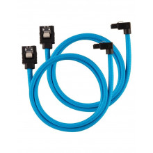 Câble CORSAIR Premium gainé SATA 6Gbps Bleu 60cm 90°