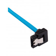 Câble CORSAIR Premium gainé SATA 6Gbps Bleu 60cm 90°