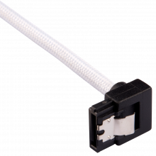Câble CORSAIR Premium gainé SATA 6Gbps Blanc 30cm 90°