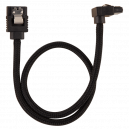 Câble gainé Premium connecteur à 90° SATA 6Gbps 30 cm — noir