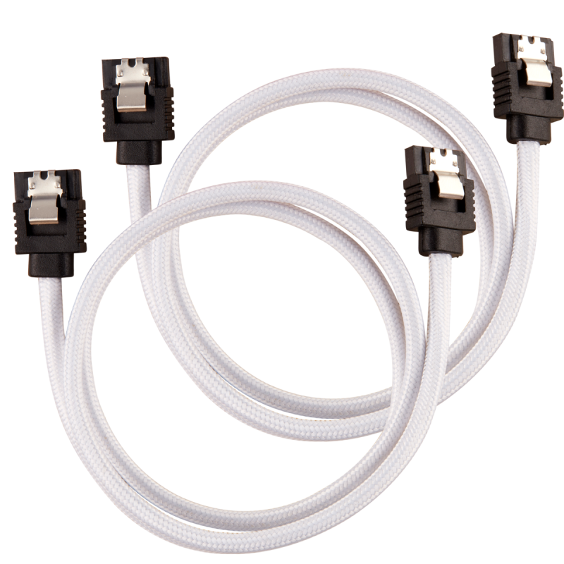 Corsair Câble gainé Premium SATA 6Gbps 60 cm — blanc