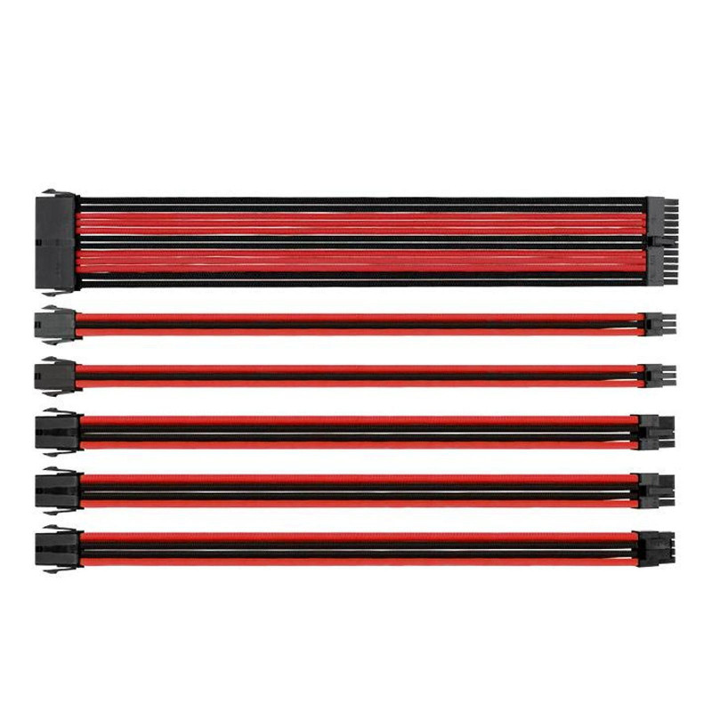 Thermaltake TtMod Sleeve Cable (Extension Câble Tressé) - Rouge et Noir