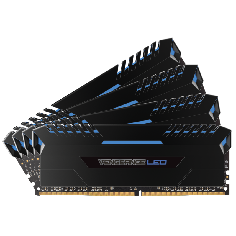 Corsair VENGEANCE® LED 32GB (4 x 8GB) DDR4 DRAM 3200MHz C16 Memory Kit - Blue LED