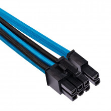 Corsair Câbles PCIe (connecteur simple) type 4 Gen 4 à gainage individuel Premium – bleus/noirs